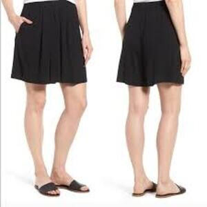 EILEEN FISHER Jersey Knit Skort SUSTAINABLE BRAND Black Skirt/Shorts Wrap Size S